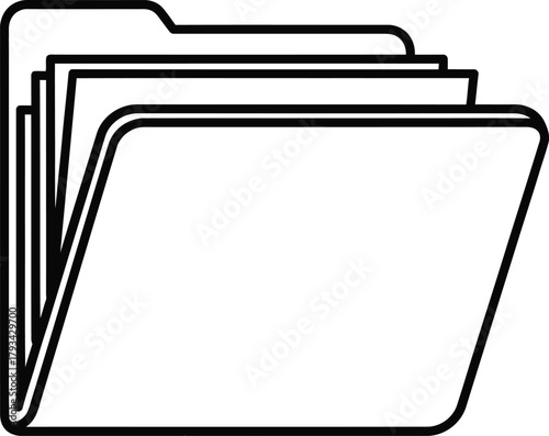 Illustration of folder icon with documents, file management concept