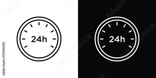 24 Hrs icon concept symbol design. logo template EPS