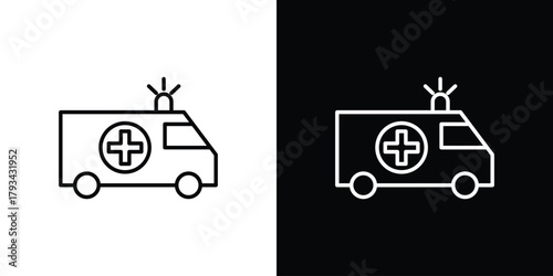 Ambulance icon concept symbol design. logo template EPS