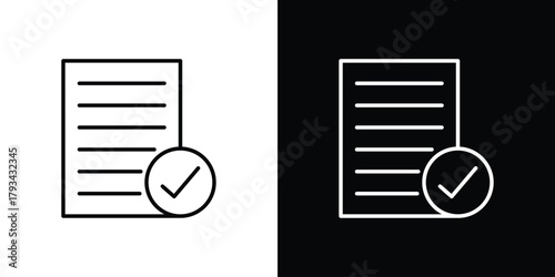 Approved document icon concept symbol design. logo template EPS