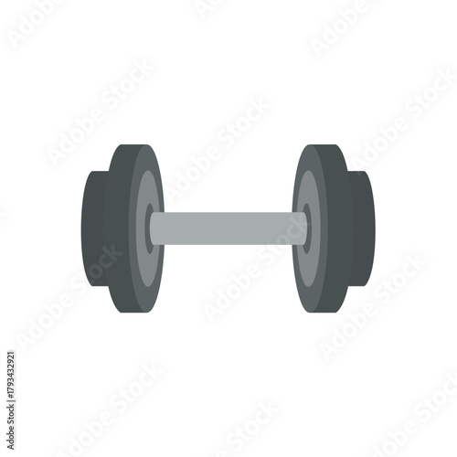 Vector illustration of a classic barbell with weight plates, symbolizing strength training, fitness, exercise, and gymnasium equipment.