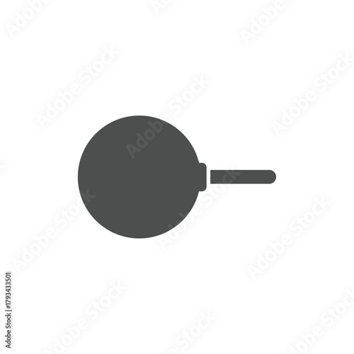 Vector silhouette of a frying pan or skillet, symbolizing cooking, kitchen utensil, meal preparation, and culinary equipment.