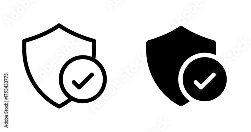 Shield and checkmark icon