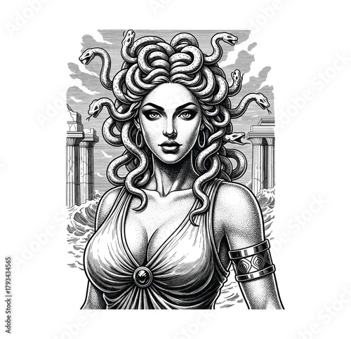 Medusa fantasy character Engraving