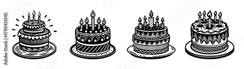 Celebration cakes birthday cakes with candles anniversary cakes party cakes dessert cakes black and white