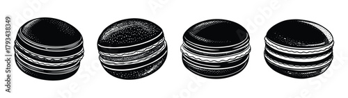 Black and white mussel shell illustration vector art design seafood ocean life nature graphic drawing