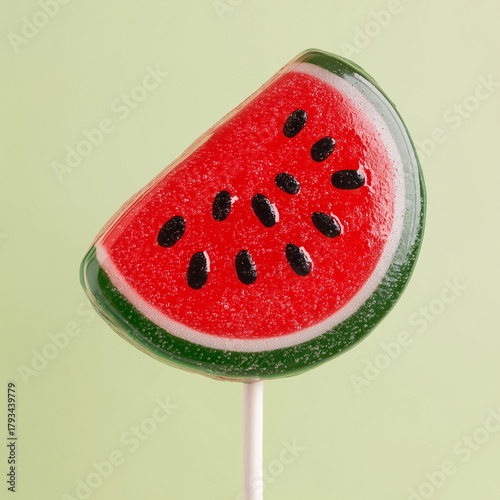 Watermelon Slice Lollipop with Seed Details