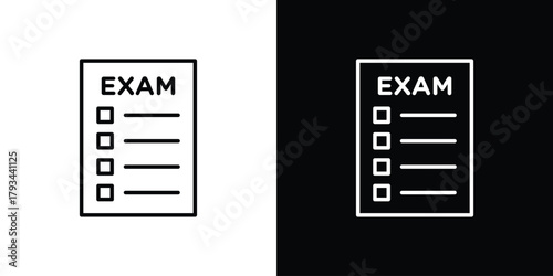 Exam icon concept symbol design. logo template EPS