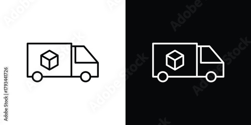 Fast shipping delivery truck icon concept symbol design. logo template EPS