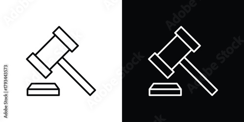 Gavel icon concept symbol design. logo template EPS