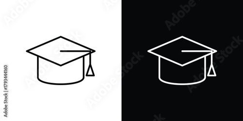 Graduation cap icon concept symbol design. logo template EPS