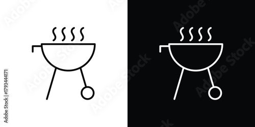 Grill icon concept symbol design. logo template EPS