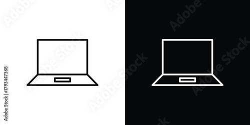 Laptop icon concept symbol design. logo template EPS