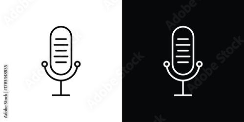 Microphone icon concept symbol design. logo template EPS