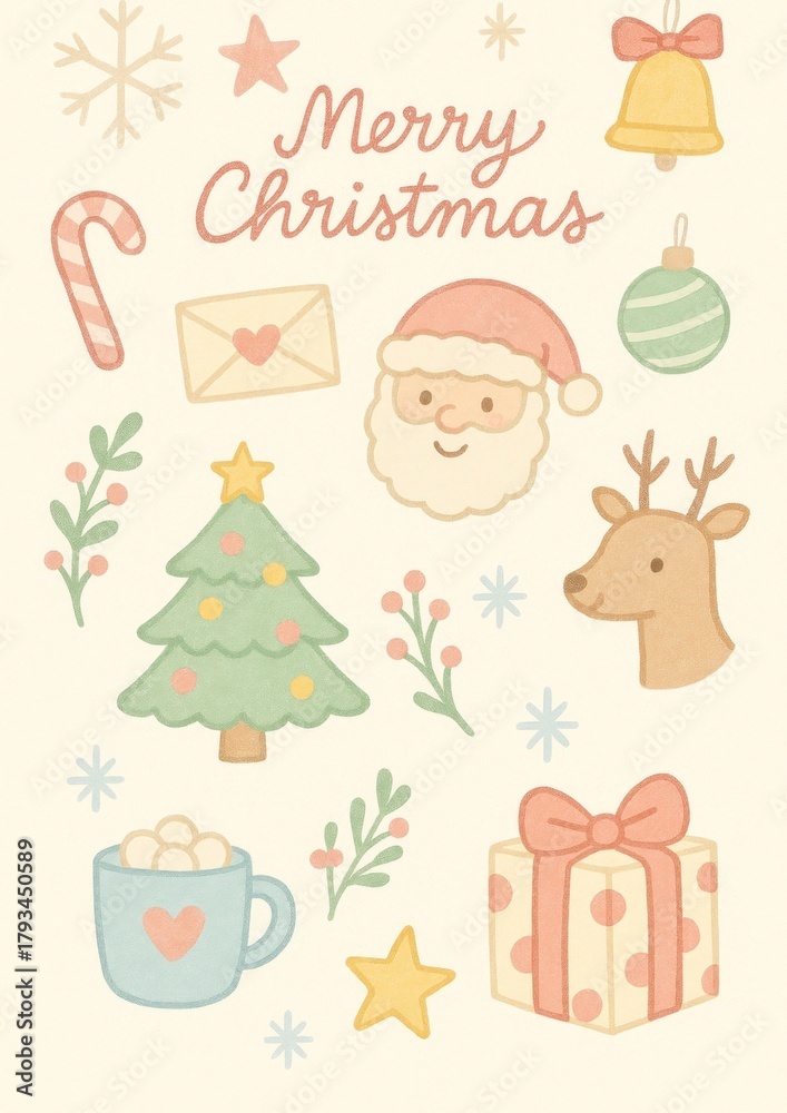 Naklejka premium Festive holiday cheer illustration