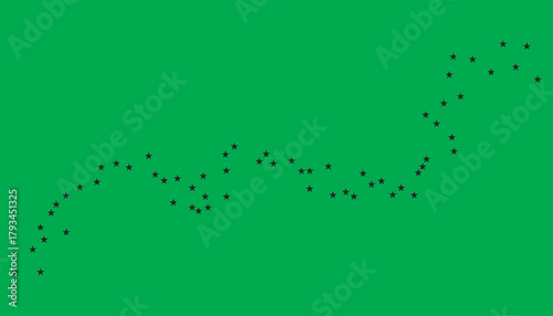 Green background with black stars forming an upward trending line