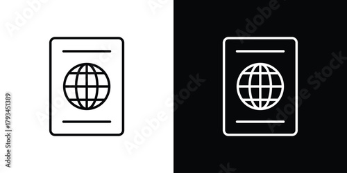 Passport icon concept symbol design. logo template EPS