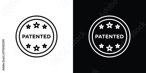 Patented icon concept symbol design. logo template EPS