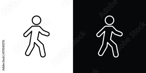 Pedestrian icon concept symbol design. logo template EPS