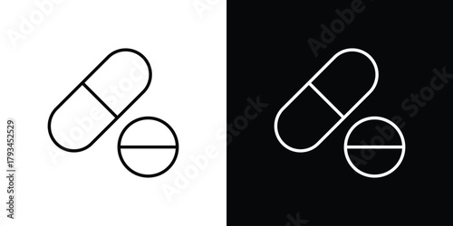 Pills icon concept symbol design. logo template EPS