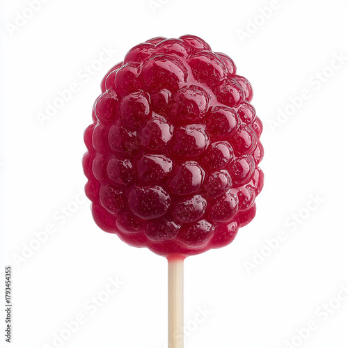 Realistic Raspberry Lollipop Candy
