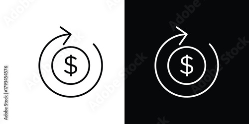 Refund icon concept symbol design. logo template EPS
