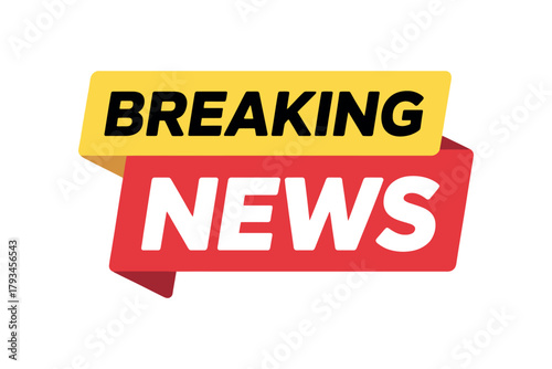 Breaking news alert banner text for urgent announcements