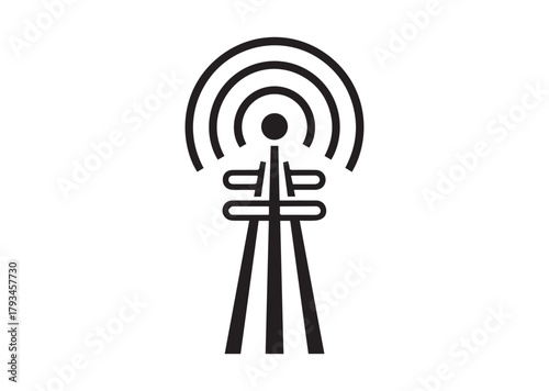 5g signal tower icon, 5g signal tower silhouette vector