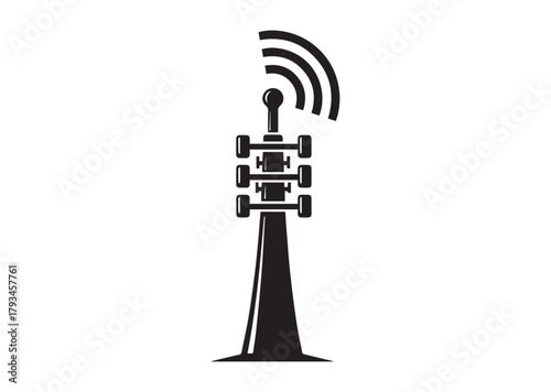 5g signal tower icon, 5g signal tower silhouette vector