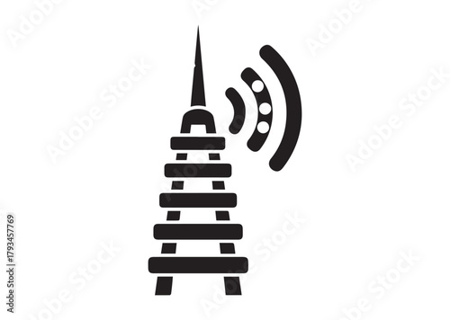 5g signal tower icon, 5g signal tower silhouette vector