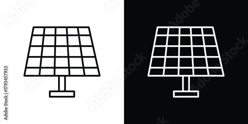 Solar panel icon concept symbol design. logo template EPS