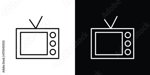 Television icon concept symbol design. logo template EPS