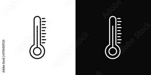 Thermometer icon concept symbol design. logo template EPS