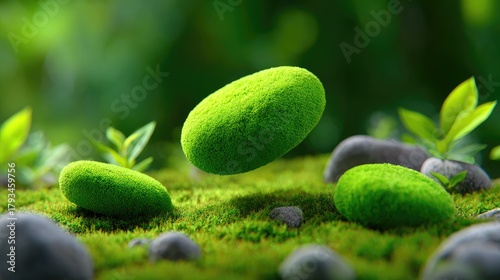 Floating smooth rocks with ...