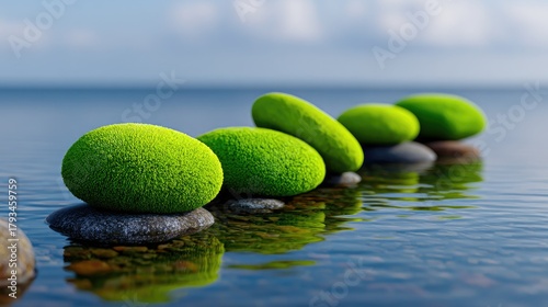 Floating smooth rocks with ...