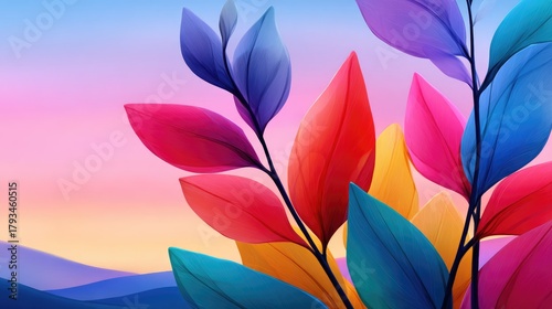 Minimalist landscape with f...