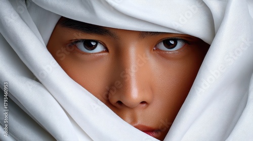 Portrait of person behind s...