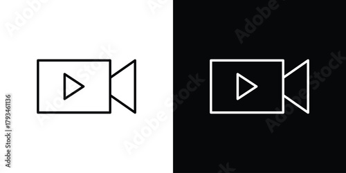Video icon concept symbol design. logo template EPS