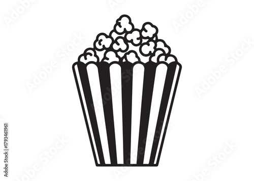 Popcorn icon, Popcorn silhouette vector