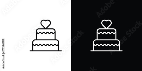 Wedding cake icon concept symbol design. logo template EPS