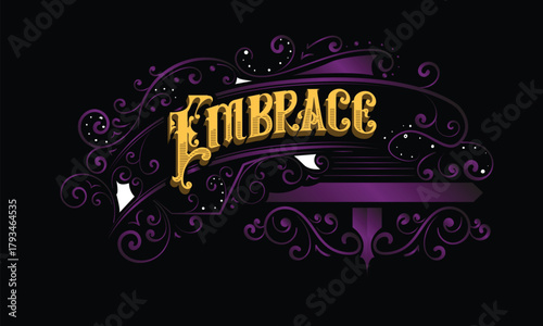 EMBRACE lettering custom style design