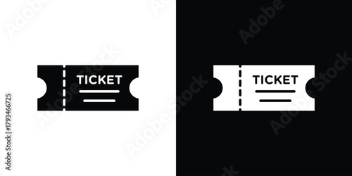 Airline ticket icon solid style collection. flat style symbols
