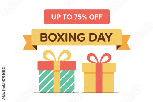 Boxing Day sale offers up to 75% off with gift boxes and ribbons.