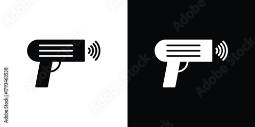 Barcode scanner icon solid style collection. flat style symbols