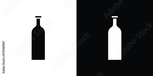 Bottle icon solid style collection. flat style symbols