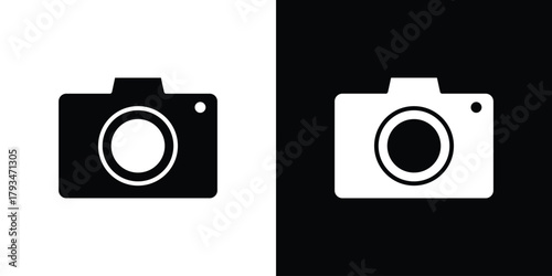 Camera icon solid style collection. flat style symbols