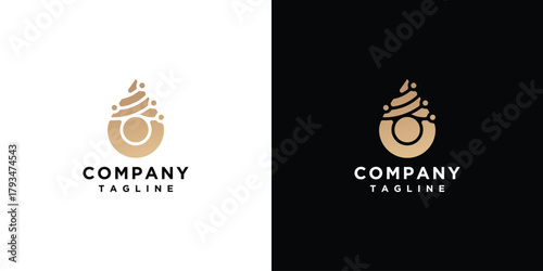 Water technology logo design template. Digital technology water logo design inspiration	