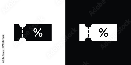 Coupon icon solid style collection. flat style symbols