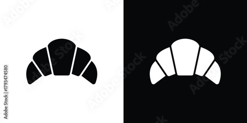 Croissant icon solid style collection. flat style symbols