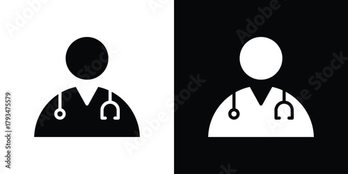 Doctor icon solid style collection. flat style symbols